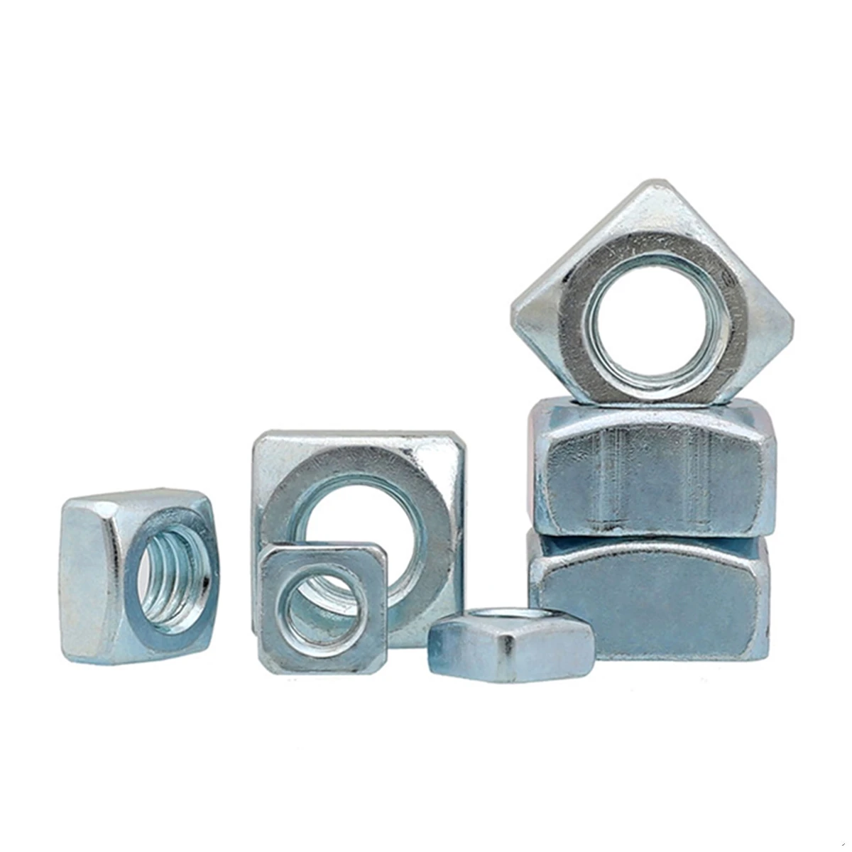 1/5/10/20PCS M3 M4 M5 M6 M8 M10 M12 Carbon Steel Galvanized GB39 Metric Threaded Square Nut Foursquare Quadrate image 4