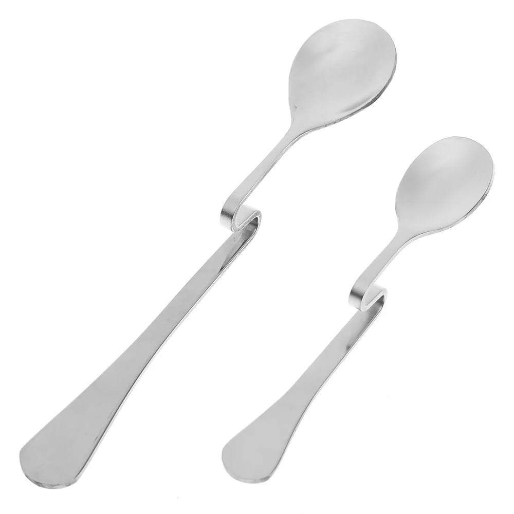 Cute Curved Spoon Teaspoon Unique Condiment Drink Hanging Tea Coffee Dessert Stainless Steel Drink Tableware