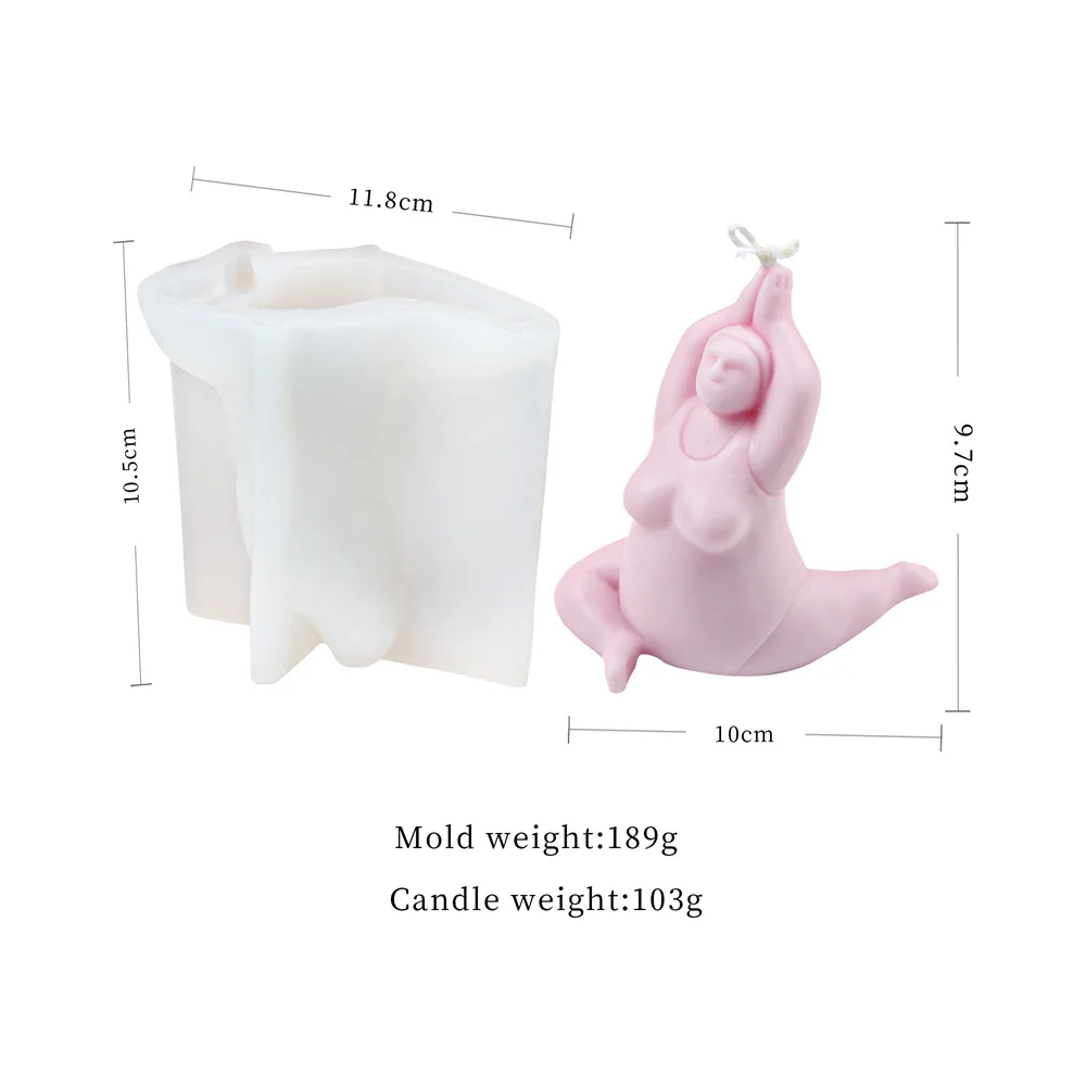 14 Style Yoga Candle Silicone Mold Soy Wax For Candles 3D Perfect Shaping Plump Women Handmade Soap Making Mould Home Decoration