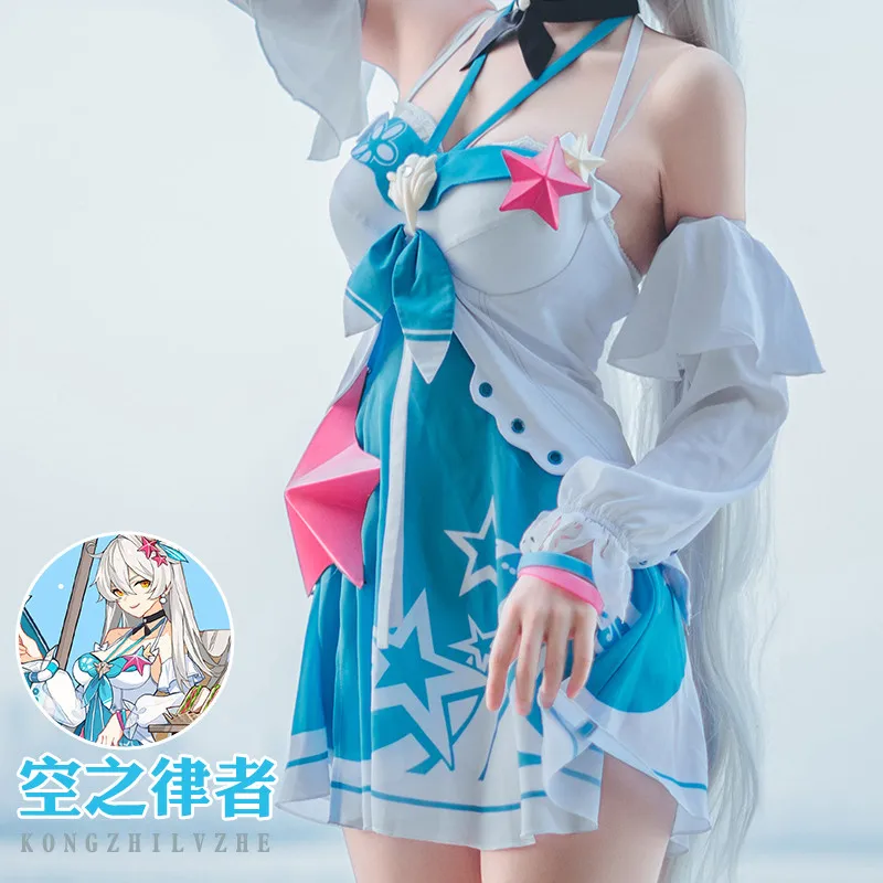 Anime Game Honkai Impact 3rd Sora no Ruler Cute Swimsuit two-piece Cosply Costume Female