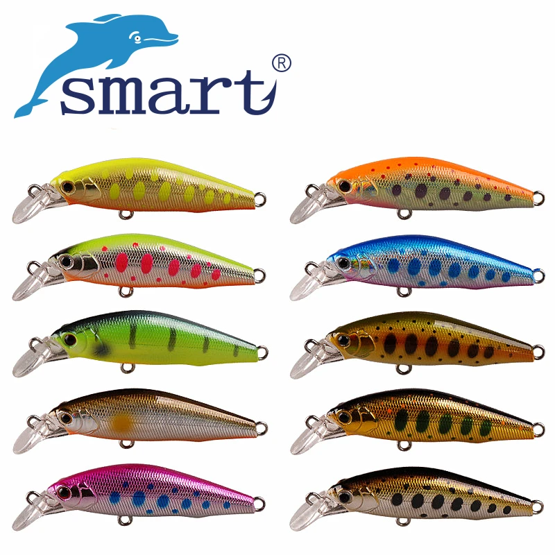 Smart Retail 5cm 5.16g/4.2g Fishing Lure 3D Eyes Sinking Minnow Hard Bait France VMC Hooks ABS Plastic Isca Artificial Swimbait