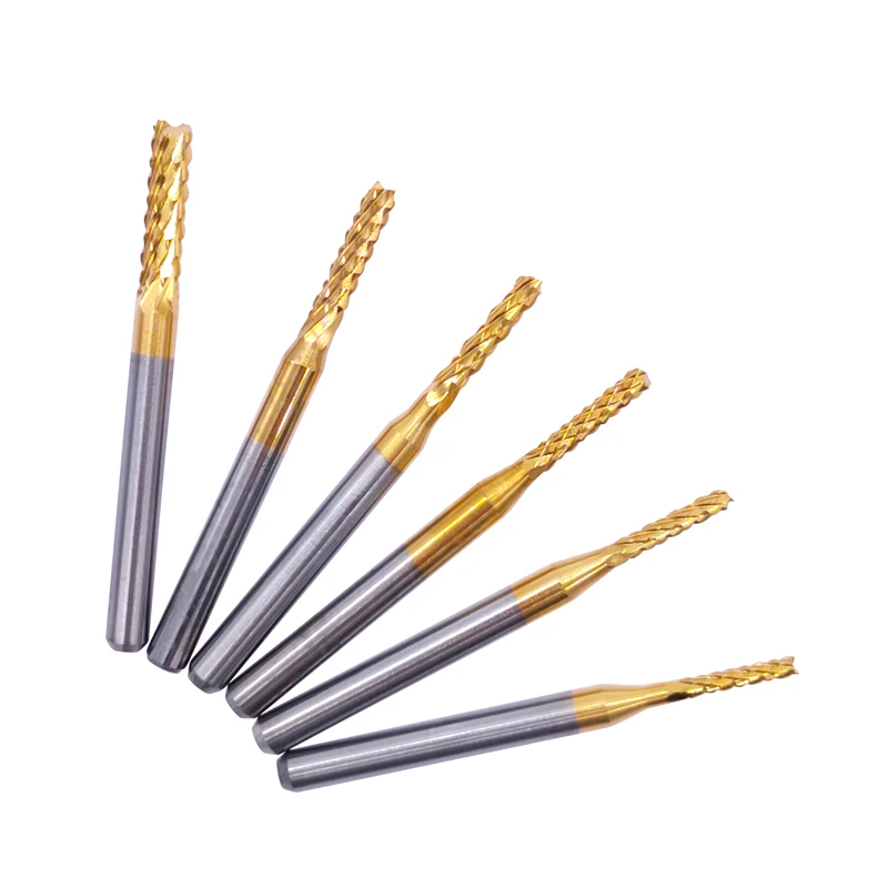 Imagem -03 - Carbide Pcb Mill Milling Cutter Grupo Pcb Machine Gravação Bit End Mill Fresa para Metal 3.175 mm Shank 10 Pcs 0.63.175 mm