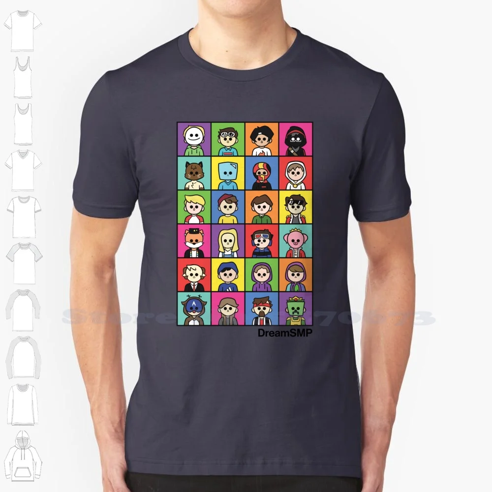 Dreamsmp Players Cool Design Trendy T-Shirt Tee Dream Dreamsmp Dream Team Dtsmp Twitch Mcyt Lmanberg Lmanburg Jschlatt Innit