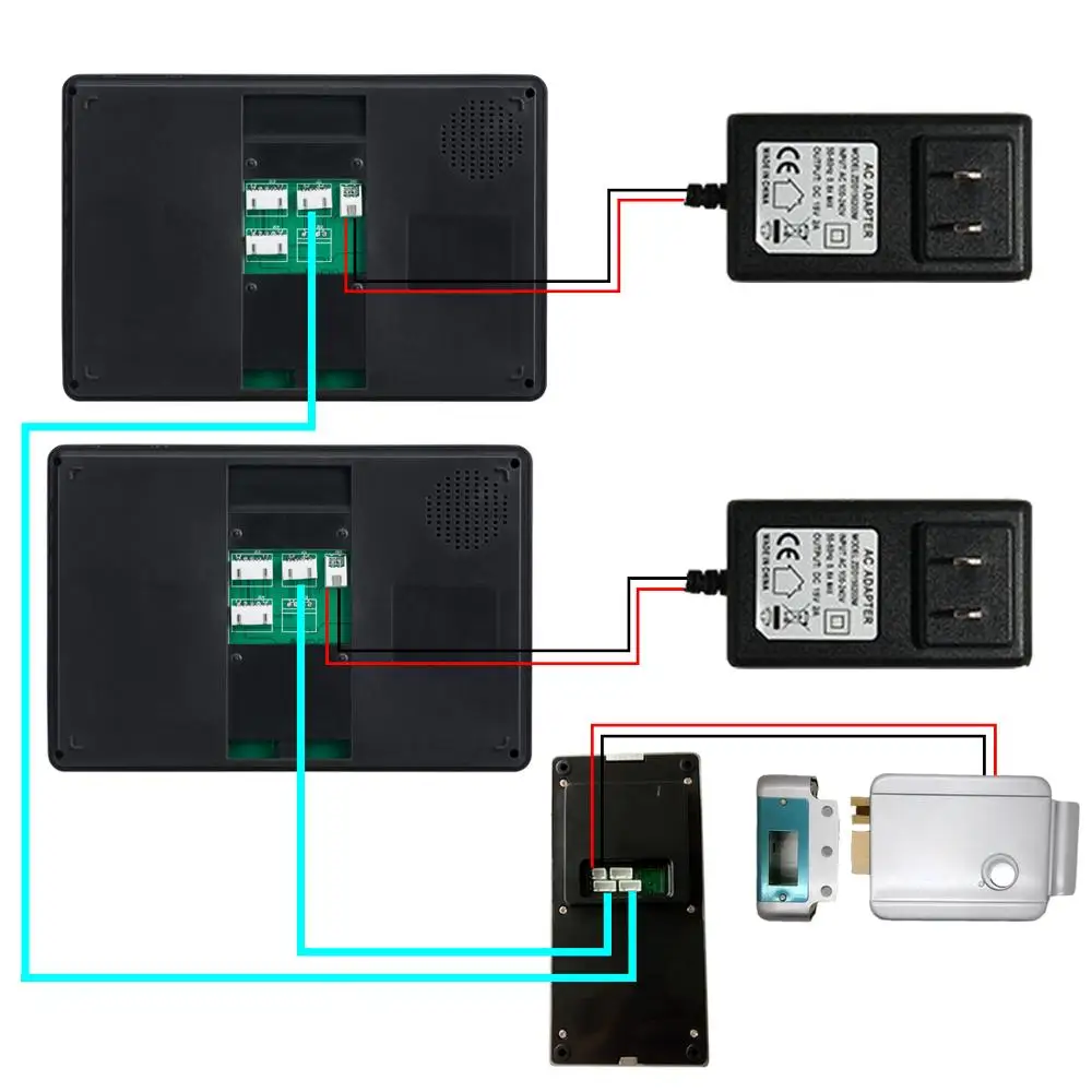 2 Units Apartment Video Intercom System 7\