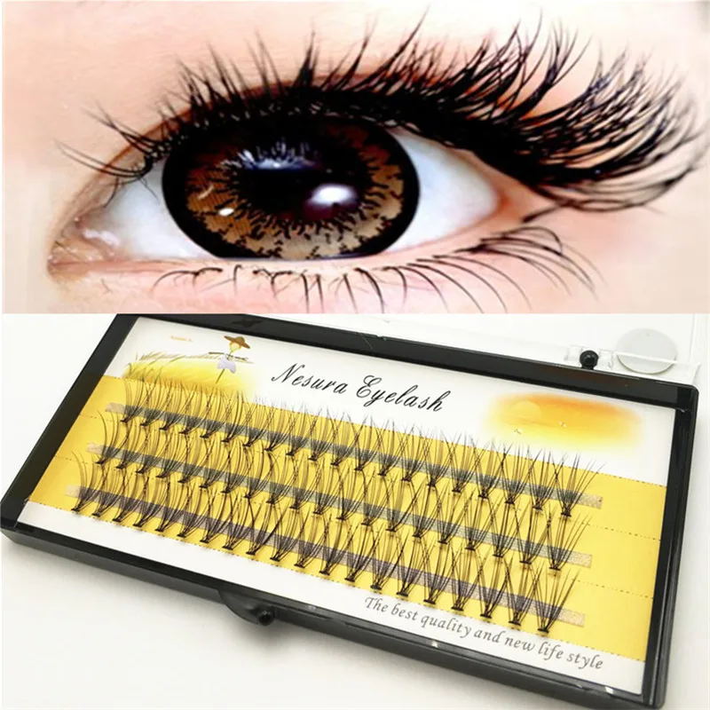 Fashion 60pcs Professional Makeup Individual Cluster Eye Lashes Grafting Fake False Eyelashes Free Shipping