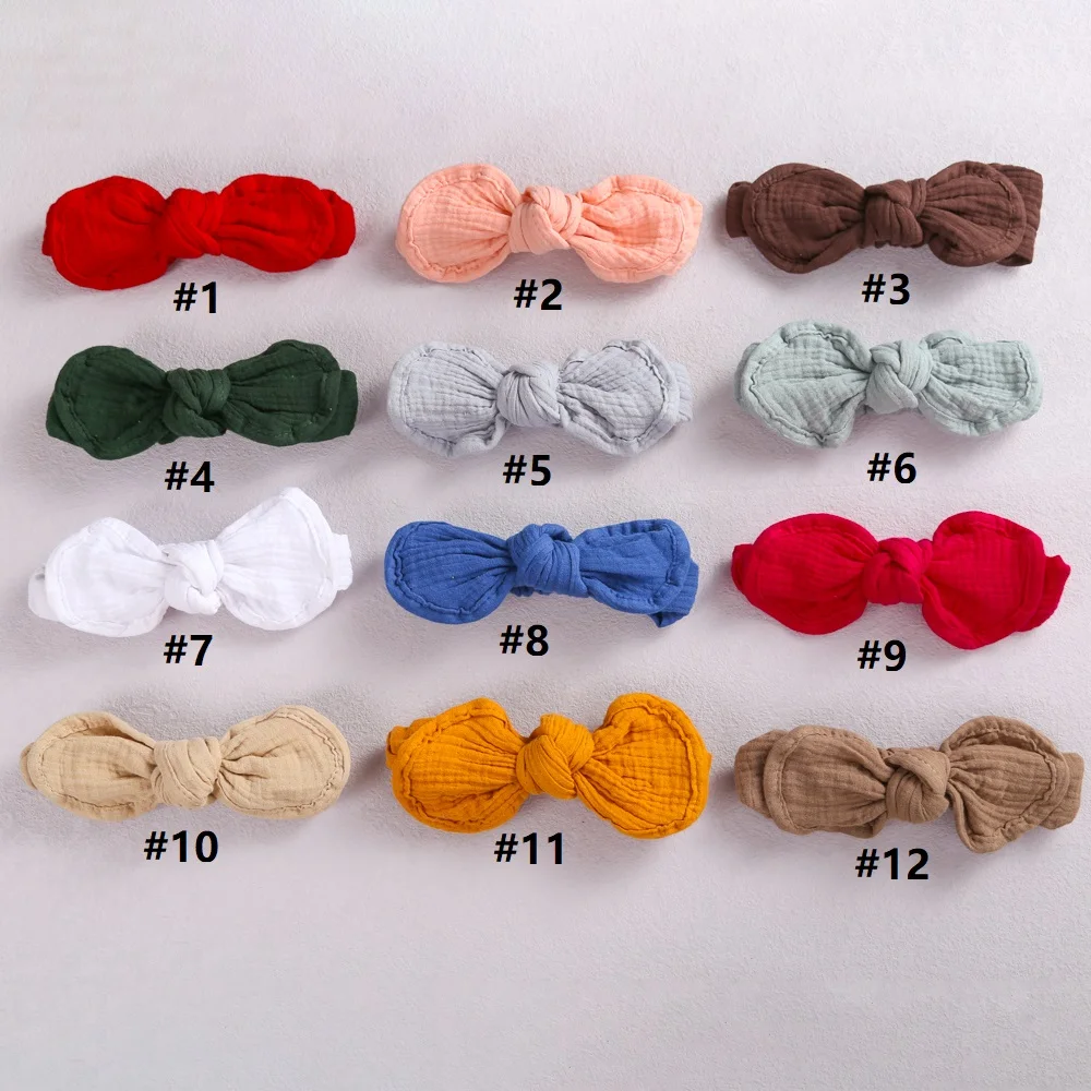 40pc/lot baby girls top knotted headband Infant hair accessories rabbit bunny ear bows newborn Cotton Turban Toddler Photo Props