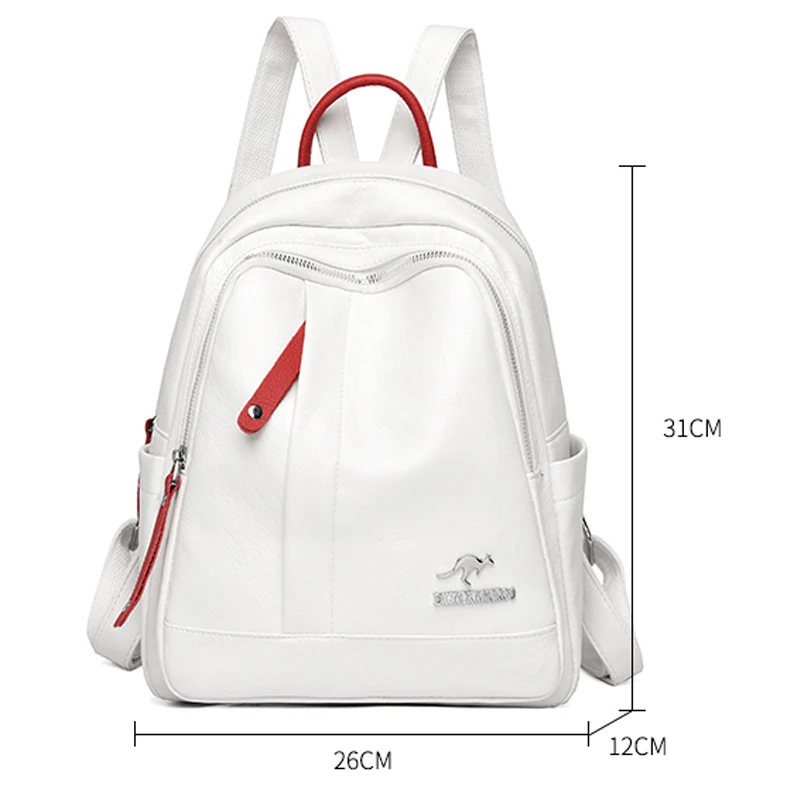 High Quality Solid Color Women\'s Backpack Fashion Mochila Multifunctional Bag Brand Designer Casual Backpacks Travel School Bags