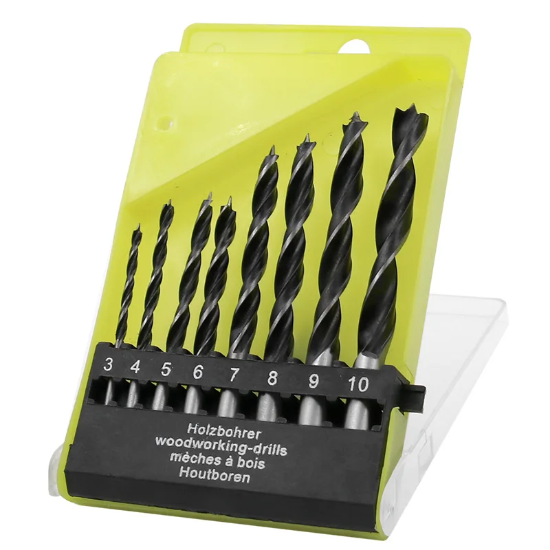 8pcs Rotonda Shank Legno Lavoro Punta del trapano Foro Seghe Cutter Tool Set Kit Per La Lavorazione del Legno Twist drill