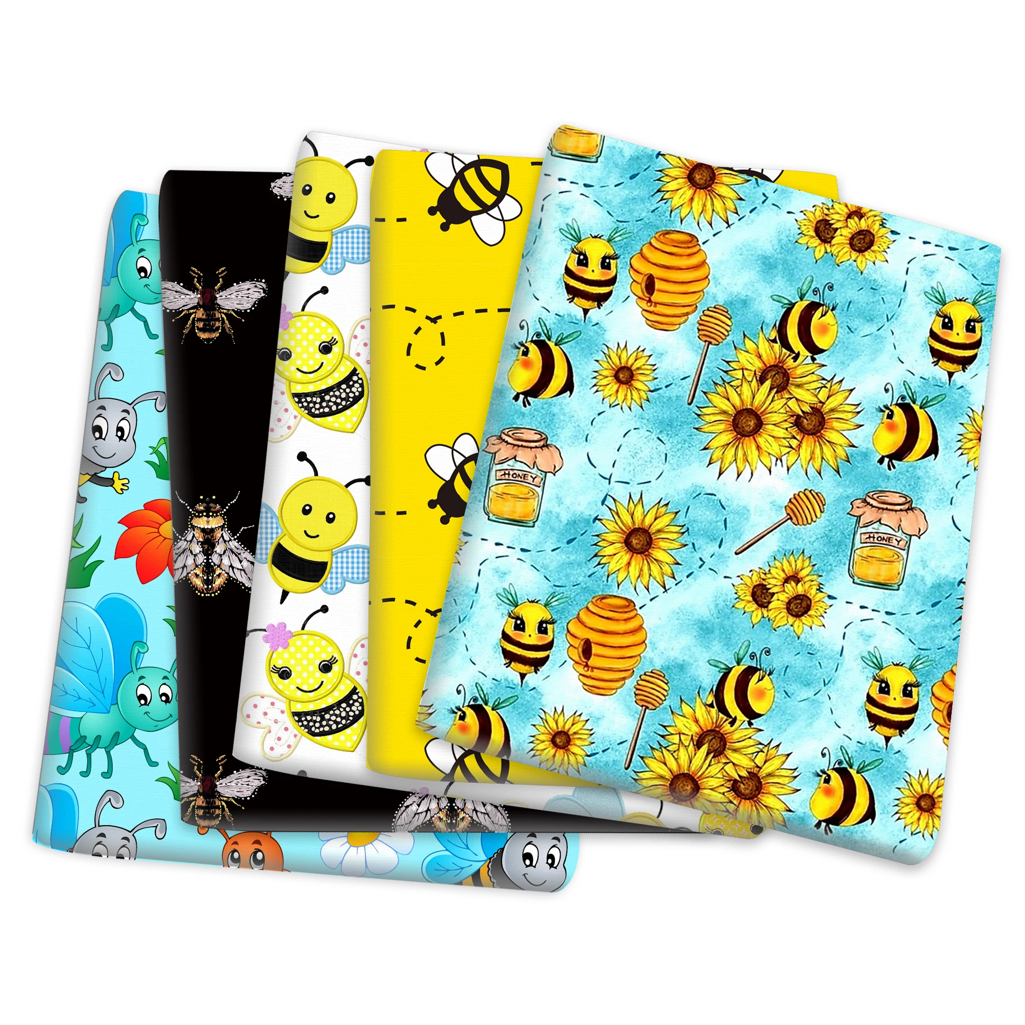 50*145cm Bees Patchwork Printed Polyester Cotton Fabric for Tissue Sewing Quilting Fabrics Needlework Material DIY,c19934