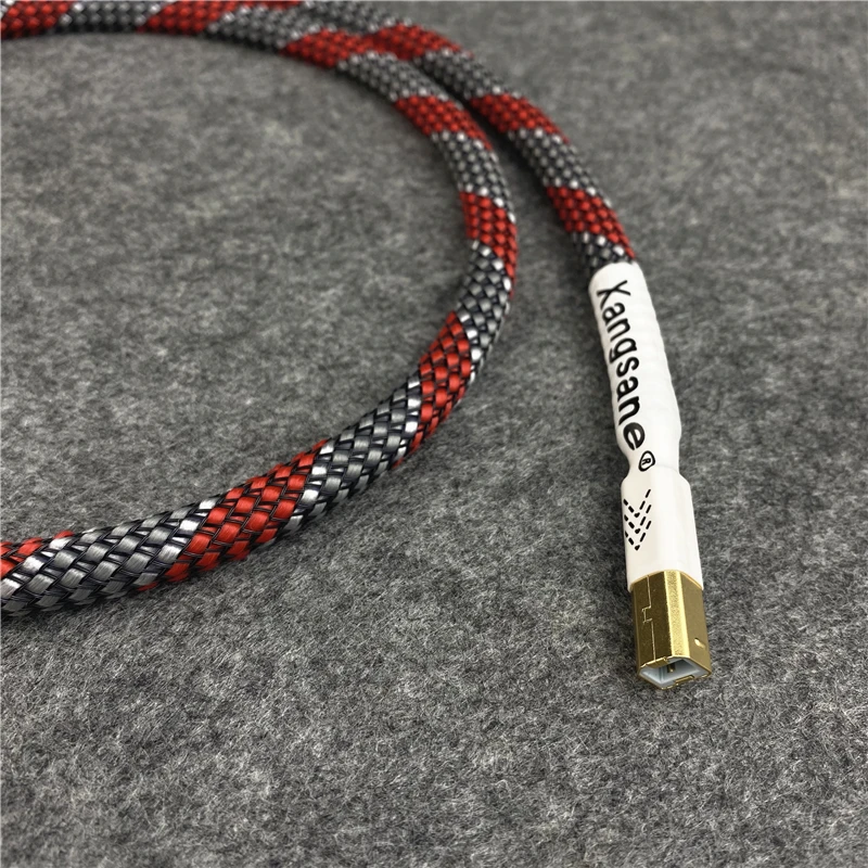 Hi-Fi кристаллическая медь посеребренный USB-кабель звуковой карты ЦАП к цифровых кабелям USB Audio