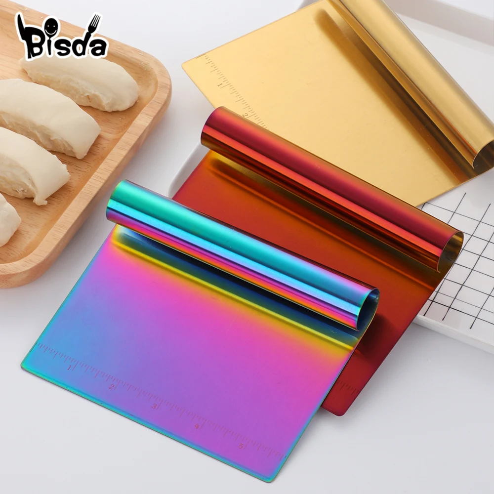 1/2Pcs Bread Scraper Stainless Steel Pizza Dough Scraper Cake Spatulas Tools Bread Baker Kitchen Utensils Pastry Cutter Changfen