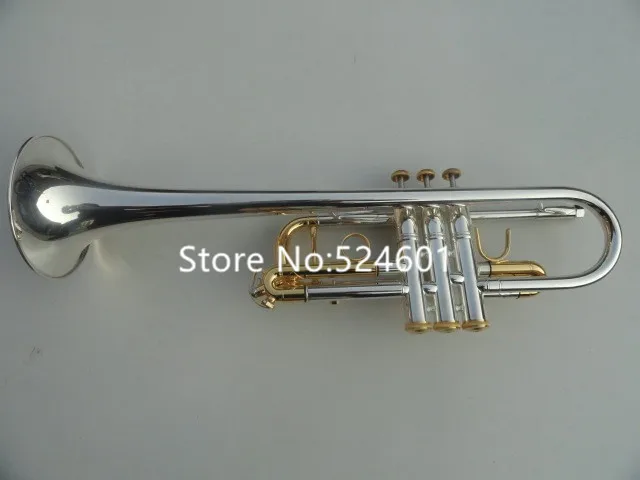 Professional Trumpet  C Tone C180SML-239 Silver  Brass Key Top Musical instrument with case Mouthpiece Free Shipping