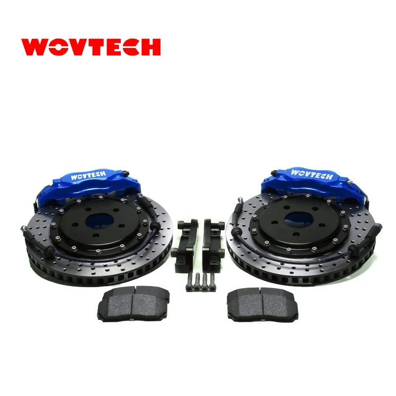 Wholesale Big Brake Kit 4 Pots Blue Calipers  with 345mm Slotted Disc for Audi A6 C6  Front 18 inches