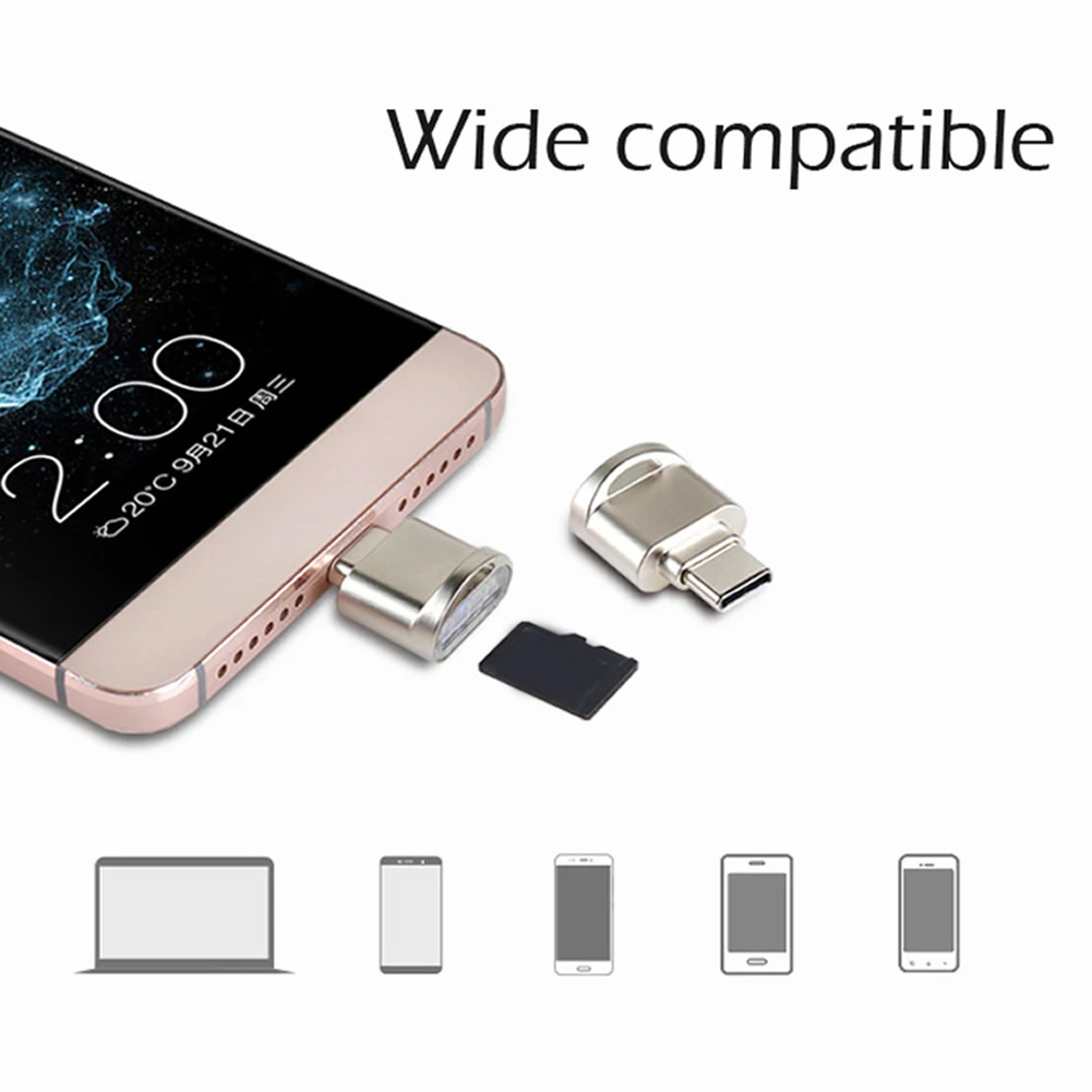 Portable and multifunctional High Speed Micro-USB/Type-C Memory Card Reader TF Micro-SD OTG Phone Adapter