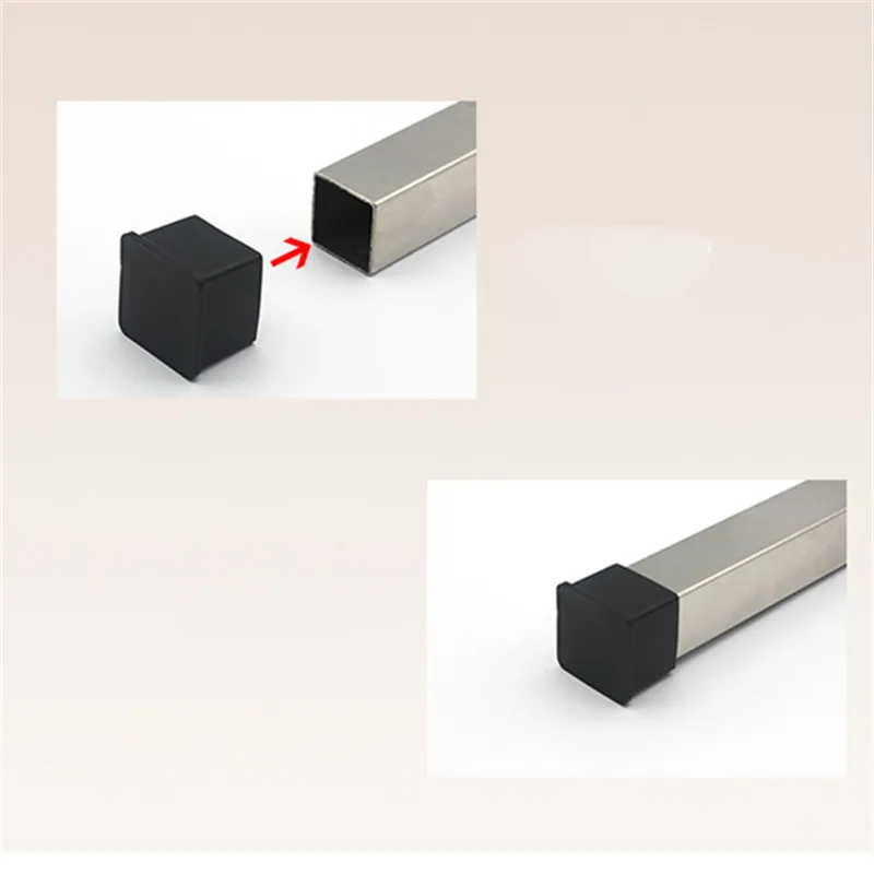 20x20 25x25 38x38 40x40 30x30 50x50 20x40 20x30 30x40 15x30mm Black Square Rubber Chair Table Feet Furniture End Cover Caps