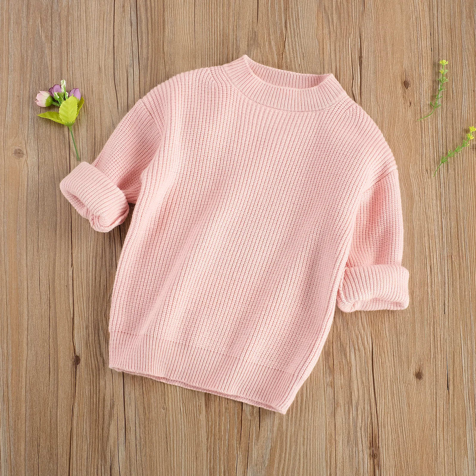 Newest Newborn Baby Girl Boy Knitted Long Sleeve Autumn Winter Sweater Solid Loose Pullover Casual Top Kids Clothes 0-6Y