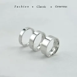 Anillos de acero inoxidable de 4mm, 6mm y 8mm de ancho, muy pulidos, a la moda, clásico y generoso, regalo de joyería para hombre y mujer