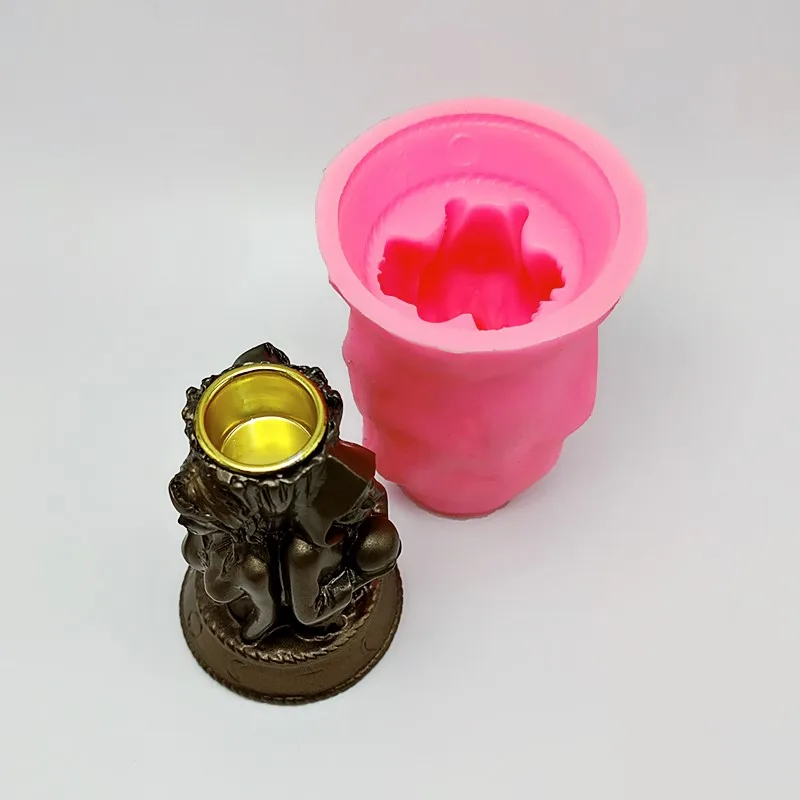 Silicone mold witch goddess candle holder diy concrete resin plaster model making mold Halloween decoration tool