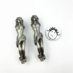 LCH Nordic Style Mermaid Greek Statue Horse Deer Creative Matte Silver Knob Vintage Lead-Zinc Alloy Cabinet Handle Drawer Pull