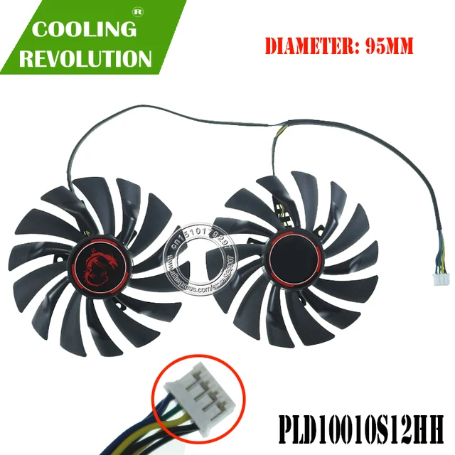 2 sztuk/zestaw PLD10010S12HH grafiki wentylator dla MSI GTX 980Ti 980 970 960 950 R9 380 R9 390 R9 390X