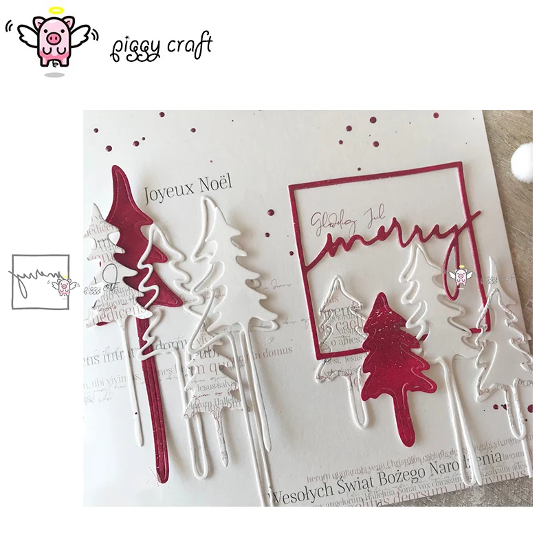 Piggy Craft metal cutting dies cut die mold Christmas letter frame Scrapbook paper craft album card punch knife art cutter die