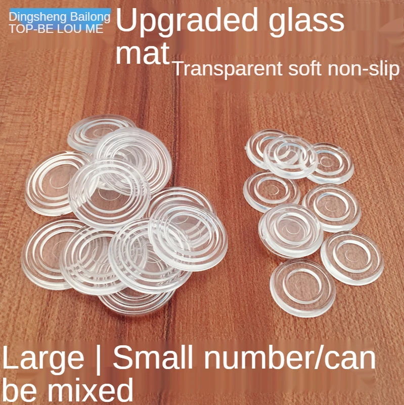 Glass anti slip gasket mahogany furniture glass tabletop anti slip insulation sucker transparent silicone rubber tea table pad