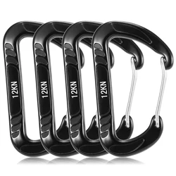 Lixada 4PCS 12KN Heavy Duty Carabiner Climbing Carabiner Steel Spring Clip Hammock   Climbing Equipment Mosqueton Carabiner