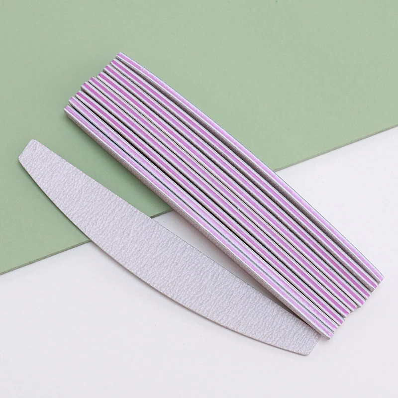 Nail File Buffer 100/180 Grit Half Moon Nail Files Double Side Sandpaper Nail Sanding Grinding Gel Nail Polish Manicure Tool