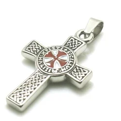 Punk Style Men's Latest Cross Knight Templar Classic Pendant Necklace Men's Amulet Jewelry