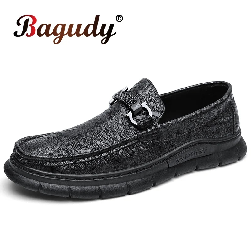 

Summer Autumn Breathable Men's Leather Casual Shoes High Quality Comfortable Loafers Soft Sole Man Flats Non-slip Oxfords Shoes