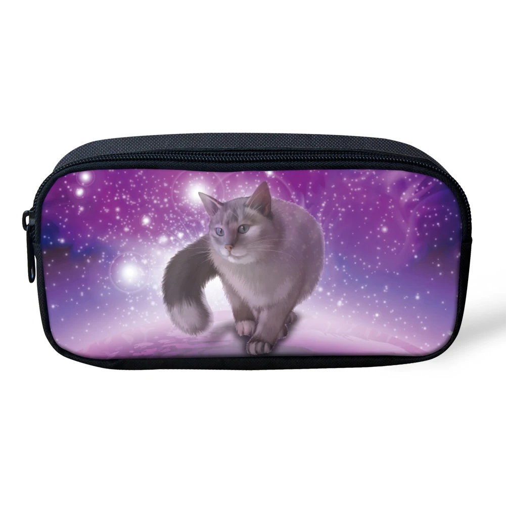 

ELVISWORDS Customized Women's Cosmetic Cases Starry Sky Animal Printed Pencil Bag Kids Girls Boys Pencil Case Fashion Makeup Bag