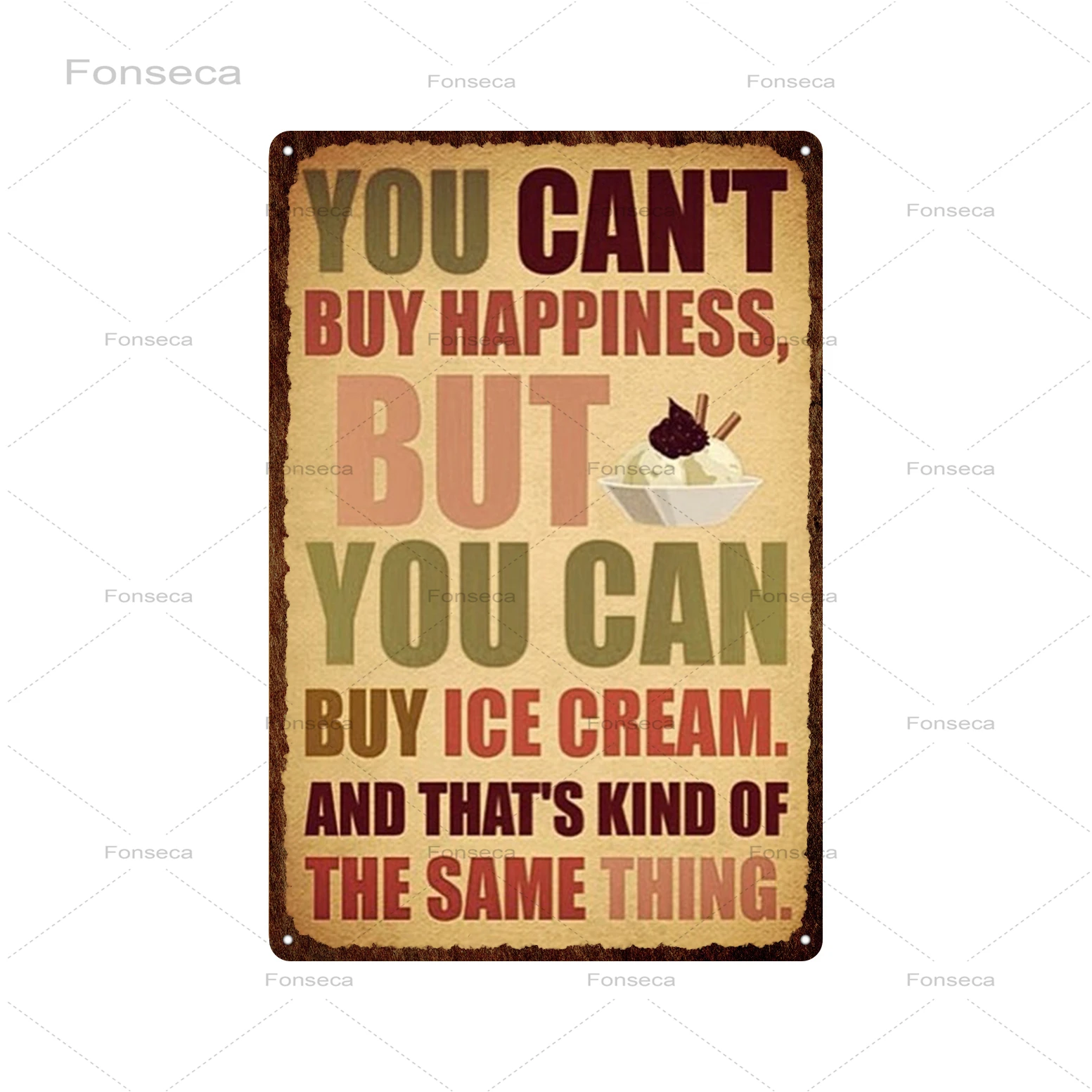 Icecream Dessert Metal Sign Vintage Tin Poster Metal Plate Retro Style Wall Art Plaques Kitchen Cafe Home Decoration