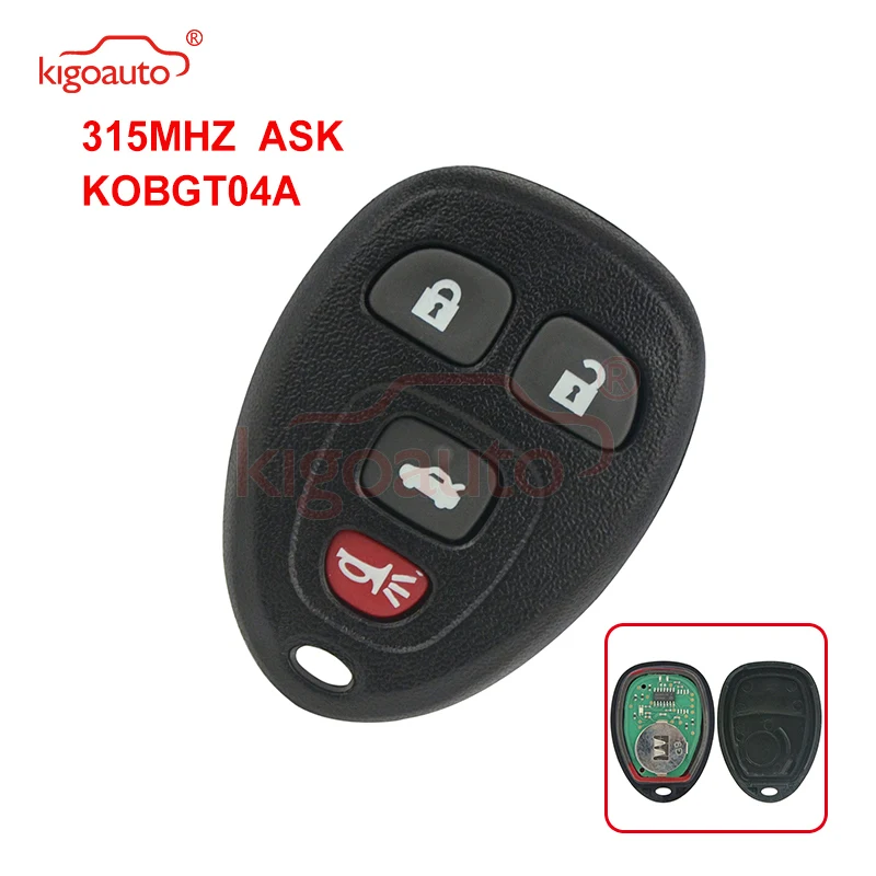 Kigoauto-Remote Fob for شيفروليه ماليبو بويك بونتياك ، KOBGT04A ، 4 زر ، 315MHz ، G5 ، G6 ، 2005 ، 2006 ، 2007 ، 2008 ، 2009 ، 2010 ، 2011 ، 2012