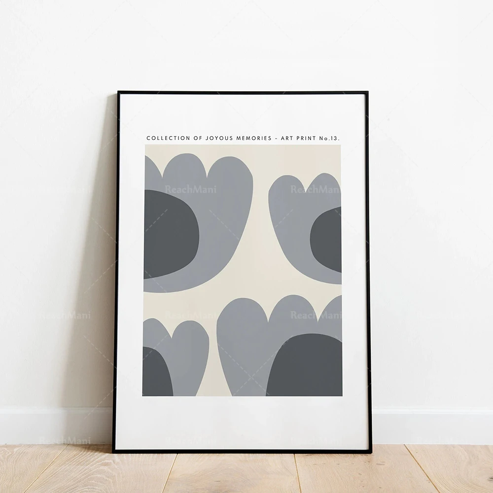 Colorful mid-century Mod poster, modern print exhibition poster, abstract geometric poster, happy life home decoration art print