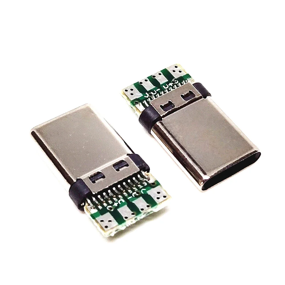 USB 3.1 Type-C Connector 24 Pin Male Receptacle Adapter to Solder Wire & Cable Splint 2.0 56K resistor PD fast charge Connector