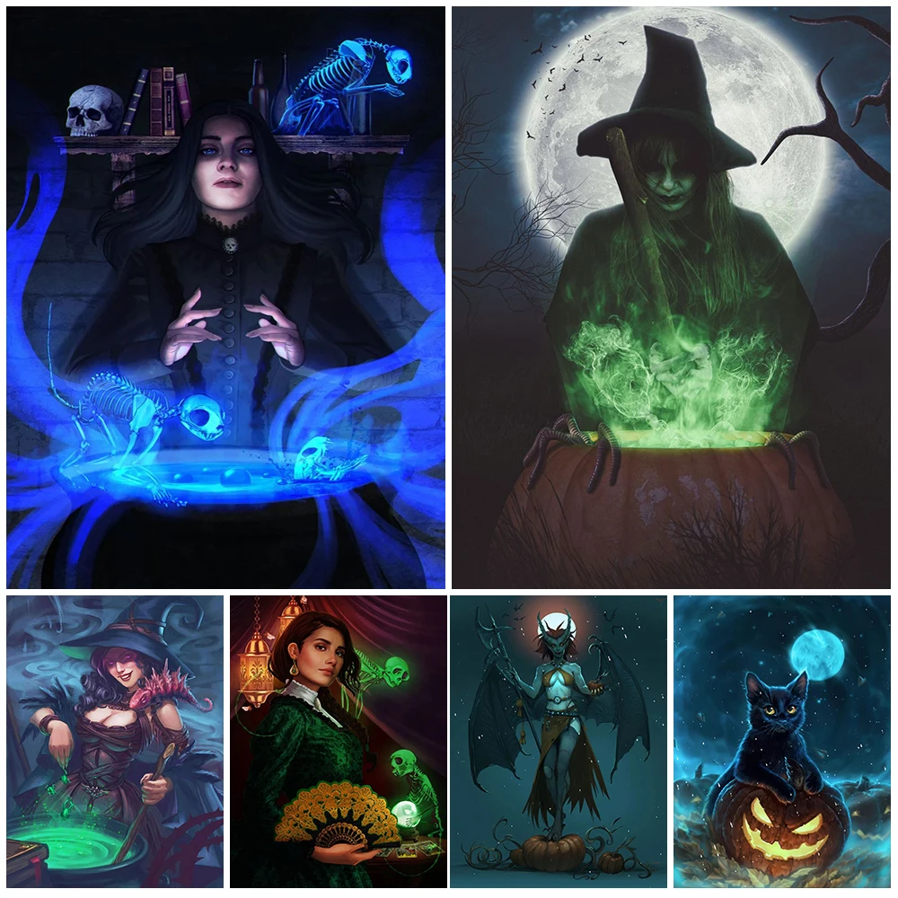 Victorian Star Witch Wall Art Canvas Painting Decoration Witchcraft And Divination Art Poster And Prints For Living Room Decor