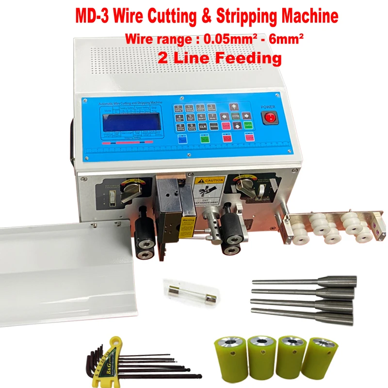 MD-3 Automatic Wire Stripping and Peeling Machine Electric Copper  From 0.05 To 6mm2 Double Feeding AC 220