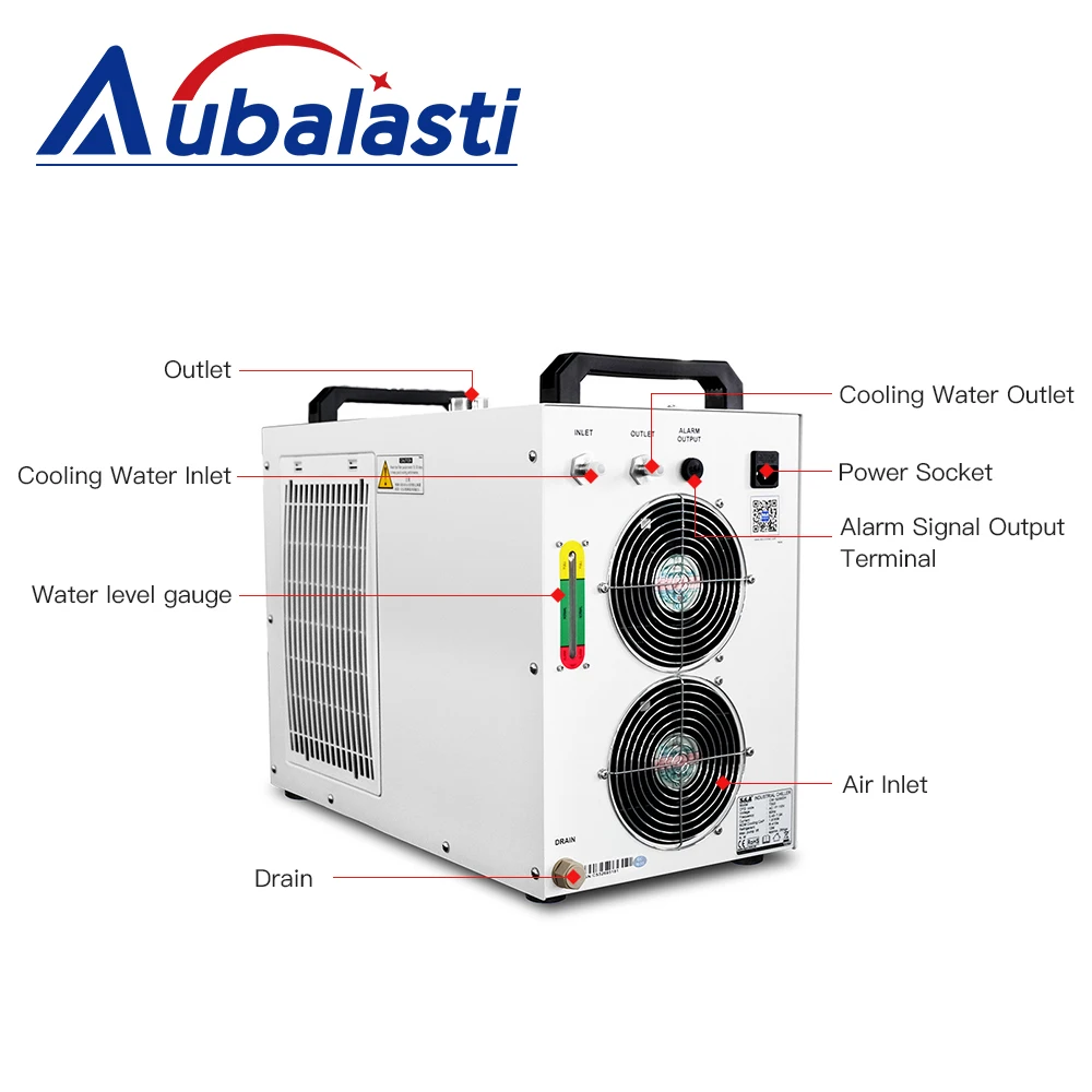 Imagem -03 - Aubalasti-máquina de Corte e Gravação a Laser s & a Cw5200 Cw5202 Refrigerador de Água para Indústria 80w 100w 130w 150w Tubo de Laser