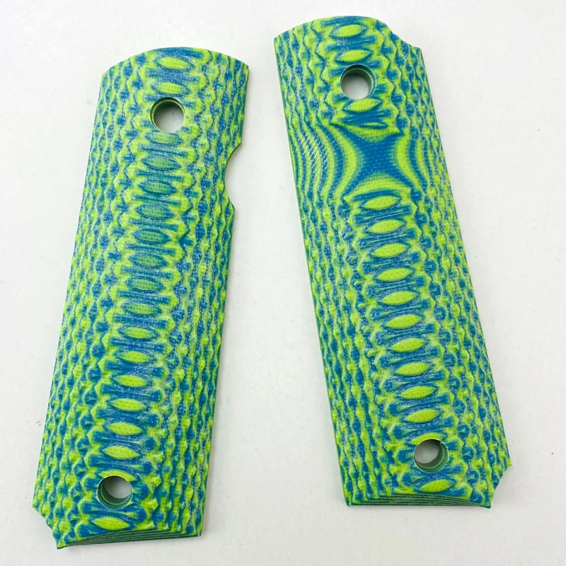 1 زوج اليد Grips مكافحة زلة G10 التصحيح DIY بها بنفسك المواد مقابض جداول ألواح الفراغات ل 1911 قبضة نموذج
