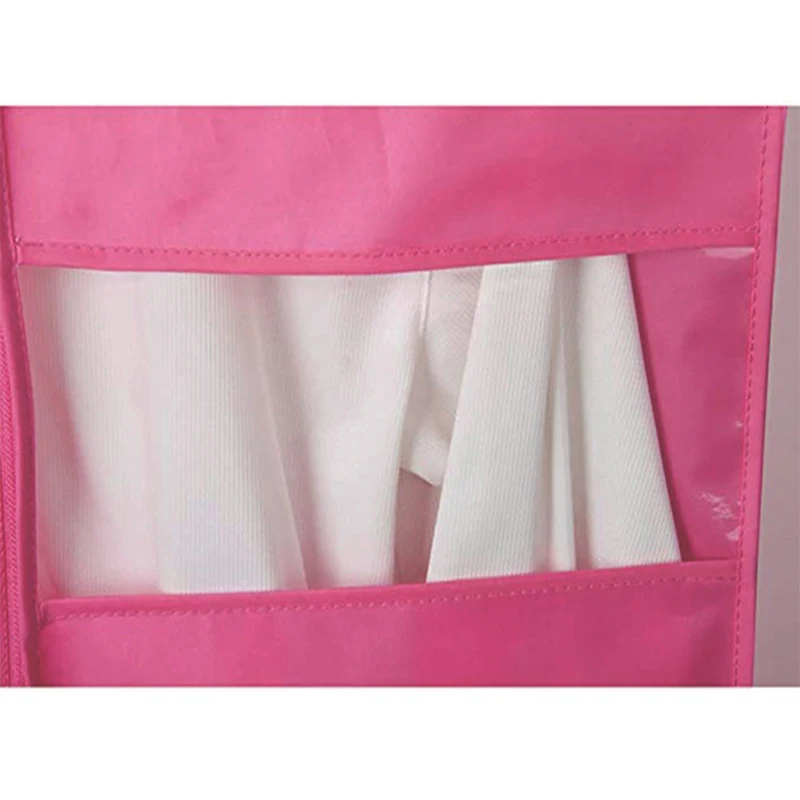 Pink Breathable Garment Bags Suit Bags for Travel Dress Suit Cover with Clear Window And Large Mesh Pockets Dance Costume Bags