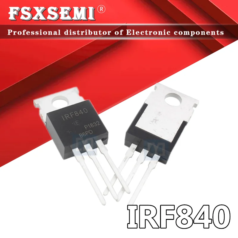 10pcs IRF840 TO-220 IRF840PBF TO220  N-CHANNEL ENHANCEMENT-MODE SILICON GATE TMOS POWER FIELD EFFECT TRANSISTOR