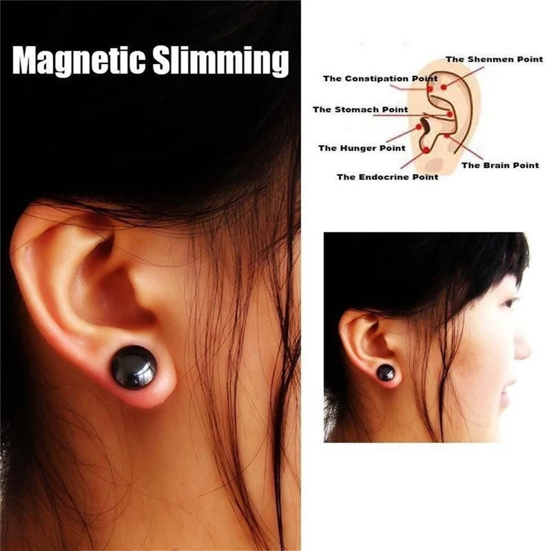 1 Pair Magnetic Slimming Earrings Lose Weight Magnetic Health Jewelry Acupoints Earring Magnetic Therapy Weight Loss Ring C1892