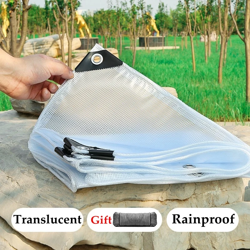 

Thick 0.2mm White PVC Tarpaulin Rainproof Cover Garden Succulent Plants Sun Protection Film Courtyard Pergola Waterproof Canvas