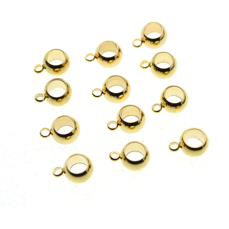 20pcs Stainless Steel Necklace Pendant Pinch Clips Bails, Spacer Beads for Jewelry Making Big Hole Beads DIY Charm Bracelets