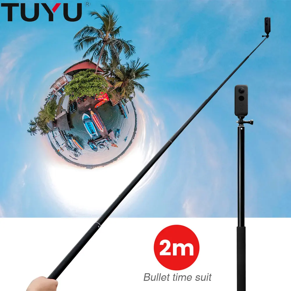 2M Aluminum Alloy Monopod Selfie Stick For Insta360 One X/X2 /DJI OSMO Pocket GoPro MAX Hero 9 8 SJCAM Camera Phone Accessories