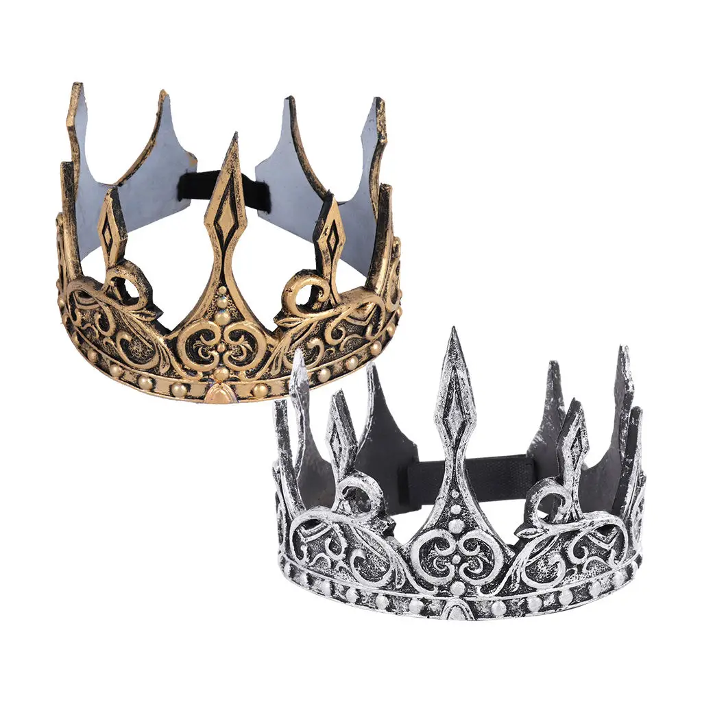 King Crown for Men Prom Party Decorations Cosplay Crown PU foam 3D softcrown headdress