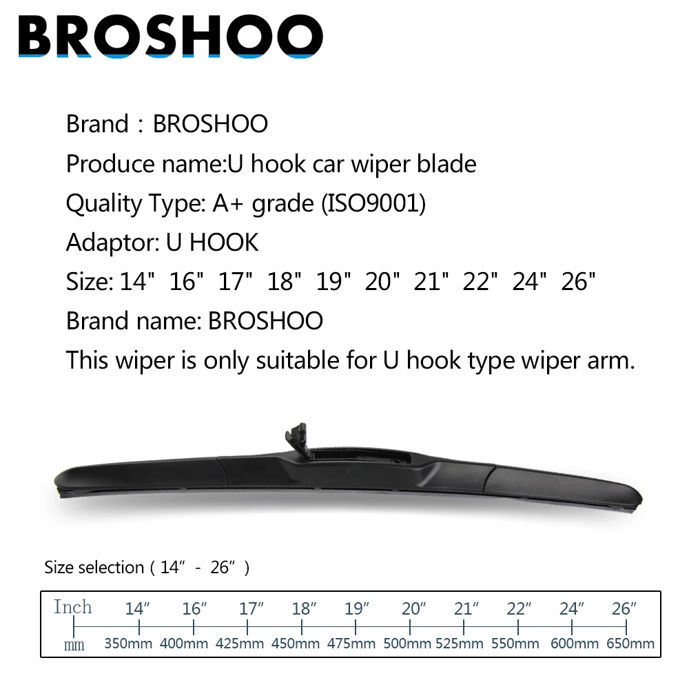 Car Wiper Blade U hook 14\