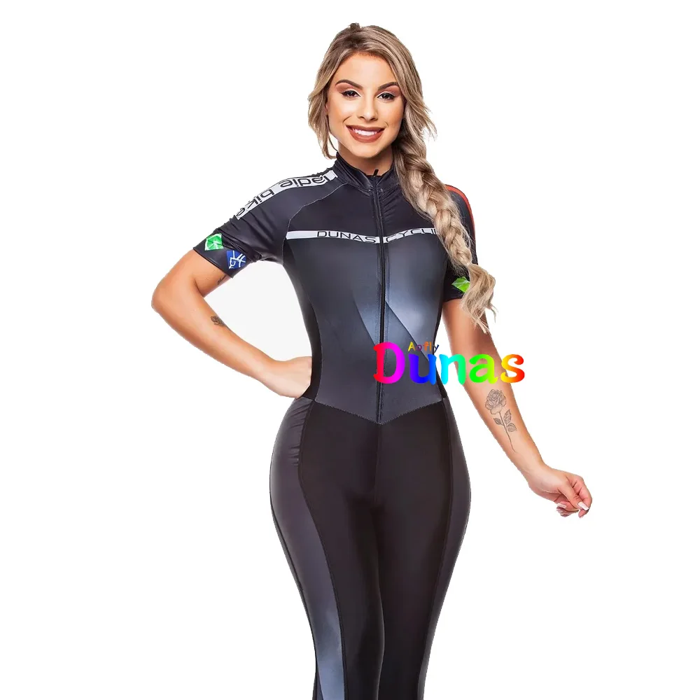 Dunas Female Cycling Monkey Long Sleeve Black Women's Overalls Short Jumpsuit Mountain Bike Clothing Free Shipping For Brazil