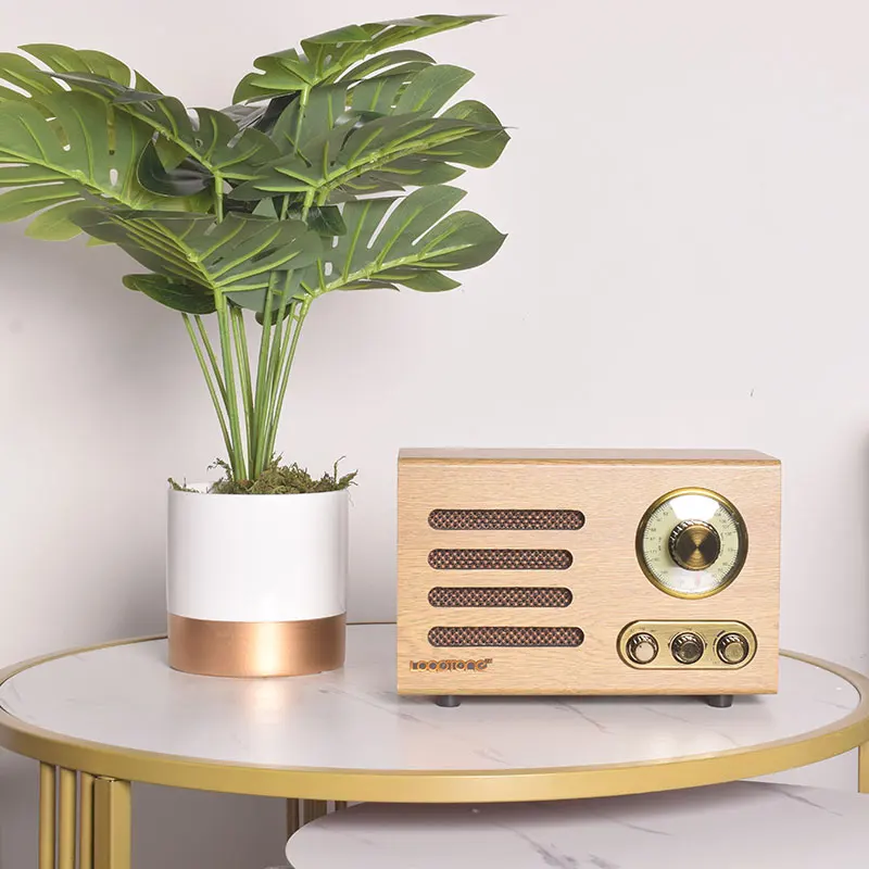 لووب تون Vintage راديو بلوتوث منضدية AM/FM مرحبا فاي ريترو كلاسيكي المنزل المدمج في المتكلم يدويا وضعت الخشب ثلاثة أضعاف و باس التحكم