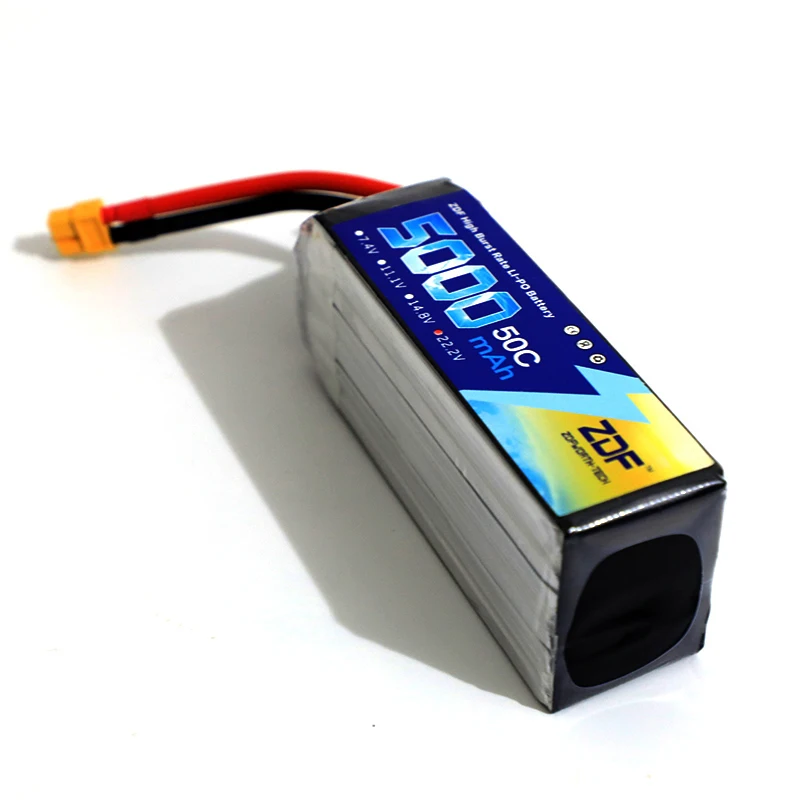 ZDF Power Spare Part 6S 22.2V 5000mAh 50C Lipo Battery for RC Racing Drone Helicopter Models Toys